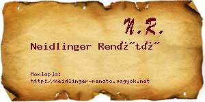 Neidlinger Renátó névjegykártya